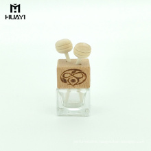 wholesale aroma diffuser 5ml air outlet square empty car perfume bottle with wooden cap